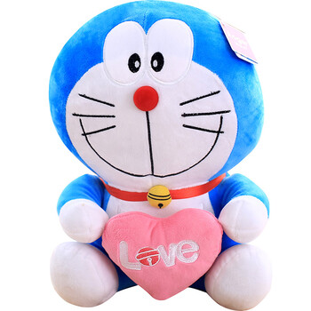 猫叮当猫毛绒玩具蓝胖子娃娃玩偶生日礼物 love爱心款(坐高约30厘米)