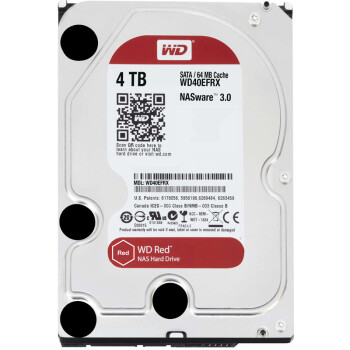 西部数据（WD） 4T红盘4TB NAS服务器磁盘阵列 台式机电脑硬盘WD40EFRX