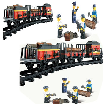 拼装积木快乐小鲁班积木世纪火车站 候车大厅