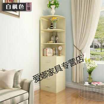 衣柜床头柜卧室墙角客厅转角柜子 40x40x170白枫色3层