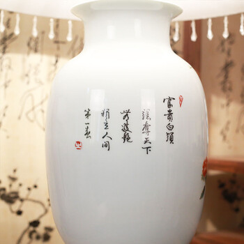 
                                        陶瓷器客厅装饰灯 卧室床头灯具 中式喜庆田园灯饰送光源景德镇唐英 富贵吉祥                