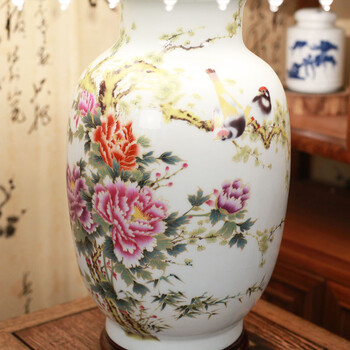 
                                        陶瓷器客厅装饰灯 卧室床头灯具 中式喜庆田园灯饰送光源景德镇唐英 富贵吉祥                