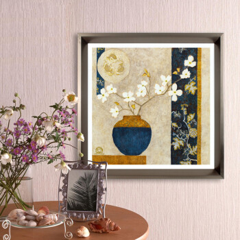 
                                                                                列昂纳多（ART PIONEER） 静物花卉客厅玄关过道装饰画浴室卫生间床头背景墙画壁画 静待花好A 外框尺寸60x60cm                