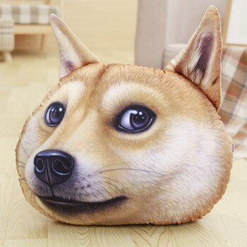 哈士奇二哈doge神烦狗狗头靠垫办公室腰靠床头大靠枕沙发汽车抱枕