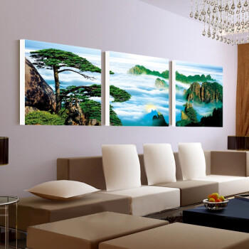 客厅装饰画风水沙发背景墙风景装饰画 山水画 风水靠山 客厅 迎客松
