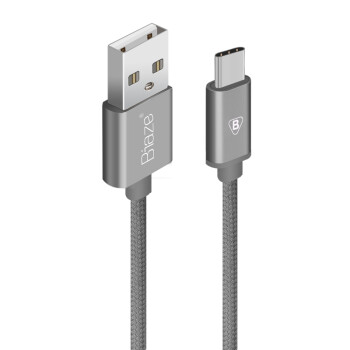 BIAZE TYPE-C/USB3.1编织线 数据线 充电线 1米 灰色 适于乐视手机数据线/小米4c/一加2/zuk z1/魅族Pro5