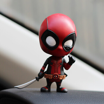 复仇者联盟死侍美队摇头公仔钢铁侠蜘蛛侠汽车载内饰品摆件男 死侍