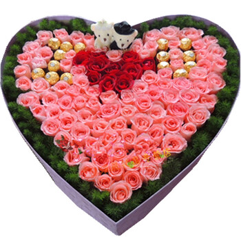 玫瑰鲜花巧克力同城鲜花快递全国上海奉贤区崇