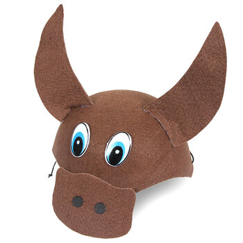 六一儿童节装扮 亲子游戏表演昆虫 无纺布动物帽子 小蜜蜂帽子 棕色牛