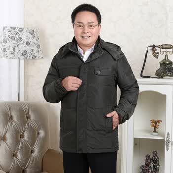 木低语 2014冬季新<em>老年人男式</em>羽绒服保暖<em>外套</em>