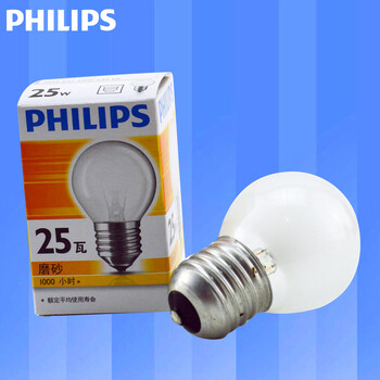 飞利浦PHILIPS 白炽灯泡 磨砂透明 230V220V可调光球泡 E27螺口 25w磨砂 白炽灯色(黄光)