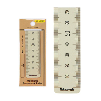 仲林（Nakabayashi）15cm折叠刻度直尺磁性书签学习办公通用尺子 米白 DBR-SW