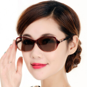 米卡派时尚太阳镜合成水晶眼镜女茶色清凉护目养眼人造石头镜女士眼镜