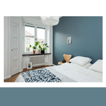 蓝色乳胶漆 灰蓝色环保漆刷墙涂料 浅蓝色水性卧室内墙漆油漆 灰蓝色