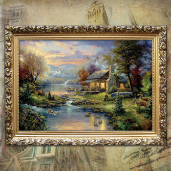 奇艺饰界热卖仿真喷绘油画客厅简欧风景装饰画玄关油画餐厅配画托马斯名画【TMS030】 TMS024 横90*高70