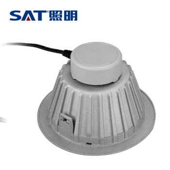 SAT照明活之彩系列一体化压铸LED筒灯过道办公室学校商场基础照明 开孔9cm 6W 凹面 银色 4000K暖白光