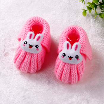 新生婴幼儿毛线鞋子秋冬0-3-6个月1岁男女宝宝