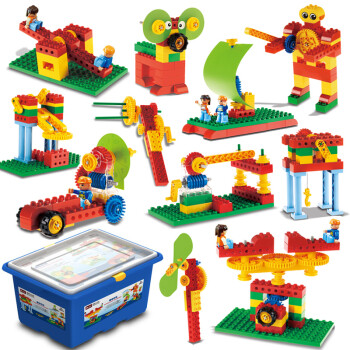 36岁积木幼儿园早教教具玩具创客教材kj010趣味机械兼容9656大颗粒