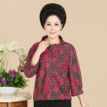 海依凡 <em>40岁</em>中年女秋装外套拉链半高领立领七