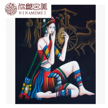 现代油画民族风客厅装饰画沙发背景墙卧室床头画玄关壁画挂画人物 bl5