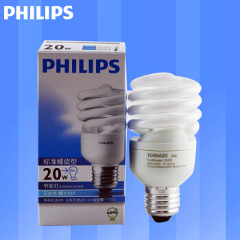 
                                                            飞利浦PHILIPS  节能灯泡 螺旋型 三基色 E27大螺口 20w 日光色(白光)                
