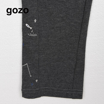 gozo  秋季新款  打底裤  清新印花由脚边蔓延  GC4A301500 深灰色 L