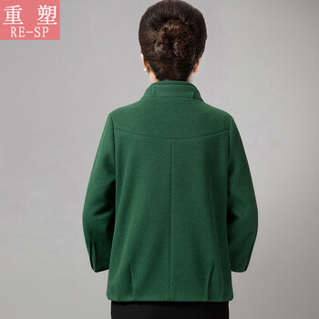重塑中年妈妈装短款毛呢大衣女 中老年女装秋冬装呢外套上衣 DY- 8812 橙色 XL/体重110斤以下