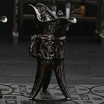 青瓷陶瓷酒具套装 白酒杯仿古爵杯酒盅复古代酒樽分酒器秦始皇杯铁锈