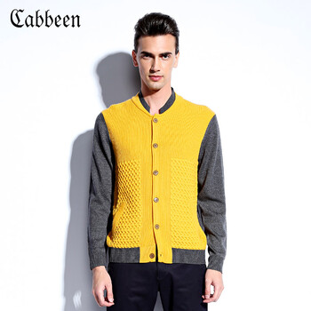 卡宾男装冬装新品 男<em>开衫</em>毛衣针织衫 男士长袖