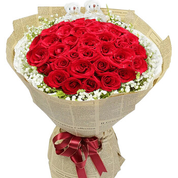 鲜花速递33朵红玫瑰花束淮北铜陵泸州湘潭武