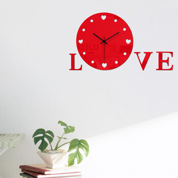 
                                        个性一百LOVE 亚克力挂钟个性订制客厅时钟表创意挂钟创意装饰艺术石英钟                