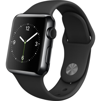 Apple Watch 智能手表(38毫米深空黑色不锈钢表壳搭配黑色运动型表带 MLCK2CH/A )