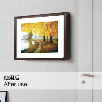 羿木电表箱装饰画液压式可推拉式遮挡简约风景画有框画 巨人山 黑色外框44cm*33cm覆盖尺寸36*27CM