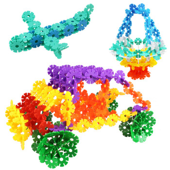 儿童拼插雪花片塑料积木 早教配对拼装大号加厚拼图乐高玩具 大约270