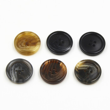 
                                                                                迈利达 树脂花纹钮扣 四眼西装外套纽扣 男士西服裤子扣子 纯黑 15mm4颗                