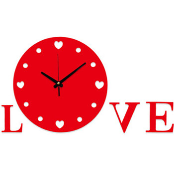 
                                        个性一百LOVE 亚克力挂钟个性订制客厅时钟表创意挂钟创意装饰艺术石英钟                