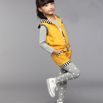 2014秋装女童三件套秋装背心外套<em>女马甲</em>套装