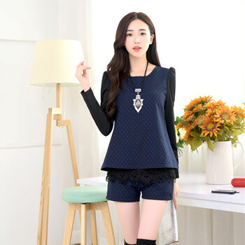 2014<em>秋装</em>秋款韩版职业休闲<em>女士</em>格子<em>短裤套装</em>