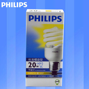 
                                                            飞利浦PHILIPS  节能灯泡 螺旋型 三基色 E27大螺口 20w 日光色(白光)                