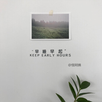 风英文墙贴抽象家居装饰大学生宿舍背景墙个性贴纸 早睡早起 中