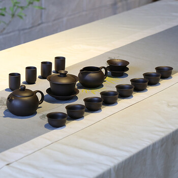 言艺茶具套装 紫砂西施功夫茶具16件套