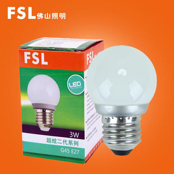 
                                        FSL佛山照明 led灯泡e27灯泡大螺口节能灯泡套装 超炫3W E27 5支装 黄光                