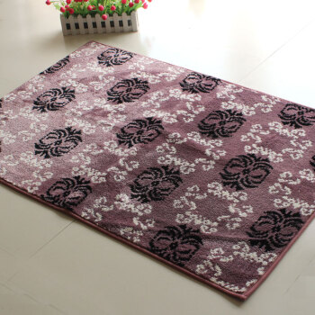 
                                        屋尔美 客厅欧式提花地毯垫客厅茶几 紫色优雅 80*120cm                