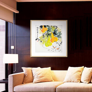 
                                        领格 实木有框装饰画 蒋小松手绘 国画  现代客厅办公室书房挂画 花鸟 福禄图GHN-0047 尺寸70cm*70cm 原木外框  其它外框联系客服                