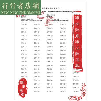 两位数乘两位数乘法速算珠心算巧指算小学数学