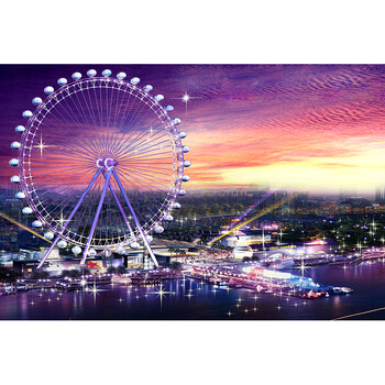 摩天轮唯美浪漫风景建筑风景木质拼图500/1000/1500片