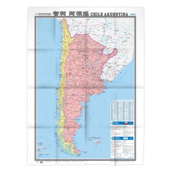 《世界热点国家地图--智利 阿根廷地图挂图 折