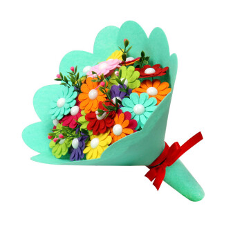 幼儿园儿童纽扣花束手工制作diy材料包 教师节粘贴扣子画女孩玩具