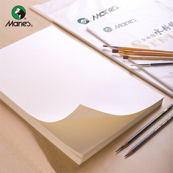 马利（Marie's）水粉纸4k全木浆20张四开水粉颜料纸160g学生儿童初学者写生美术绘画纸GZH41604