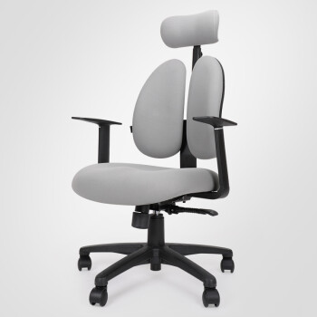 普格瑞司 电脑椅 家用办公椅透气游戏电竞椅护腰双背椅 人体工学椅子 灰色 升降扶手